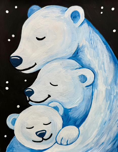 Polar Bear Family  Paint Kit  8x10