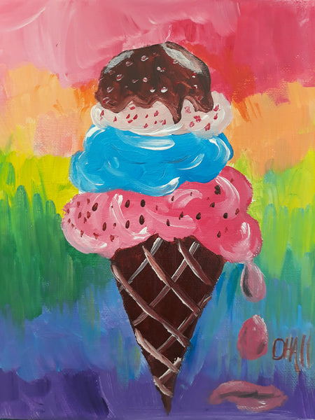 Ice Cream Cone Art Kit 8x10