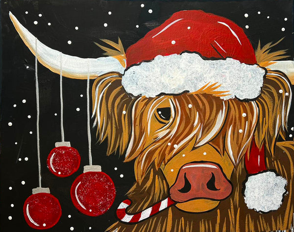 Christmas Highlander Paint Kit 8x10